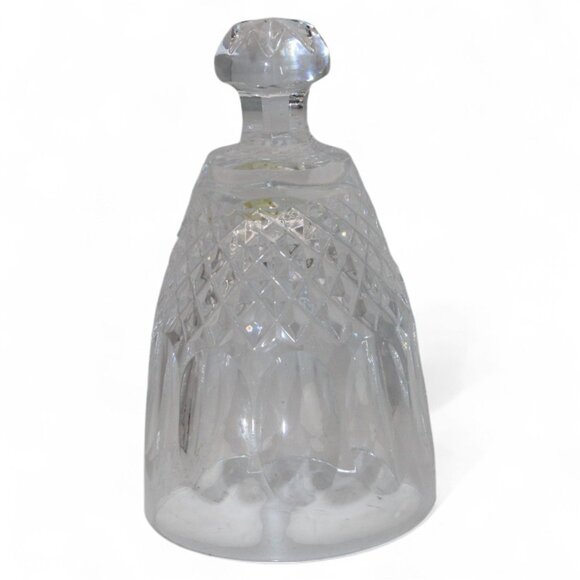 Vintage Clear Crystal Bell With Diamond Pattern - Missing Inner Clapper - 4" Tal - Picture 1 of 5